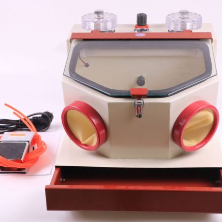 dental laboratory sandblaster with dust drawer